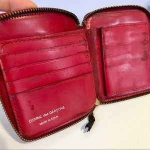 *SOLD* Comme Des Garçons Red Leather Zip Wallet Made in Spain